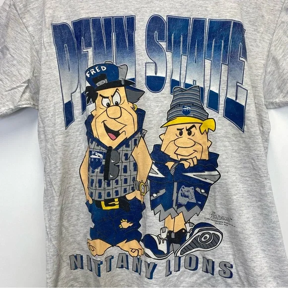 Penn State Nittany Lions Vintage 1994 Flintstones Graphic T-Shirt Single Stitch